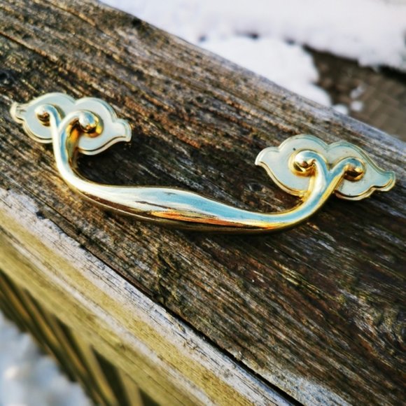 Vintage Brass Drawer Pull - Picture 3 of 9